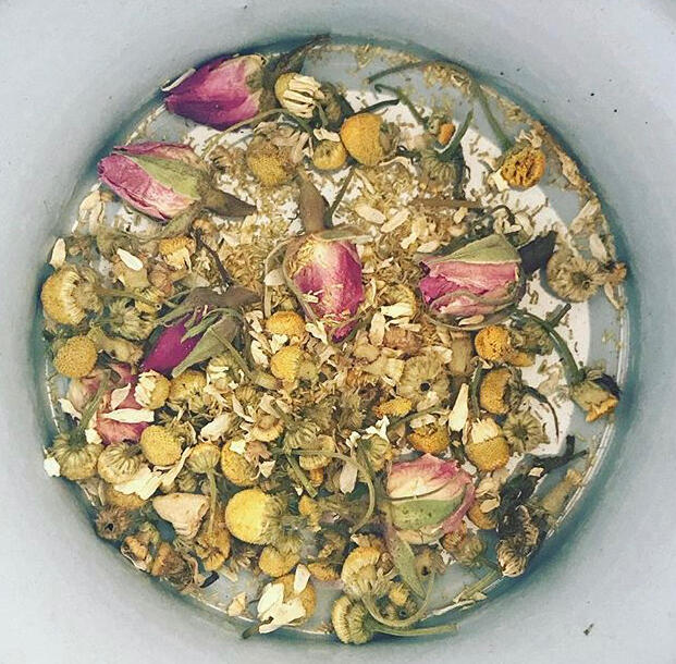 Dried roses and chamomile